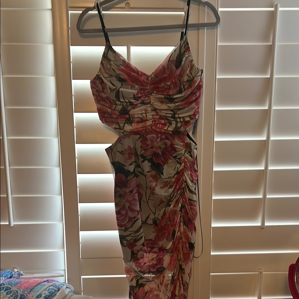 Express Red Bodycon Midi Dress Spaghetti Strap